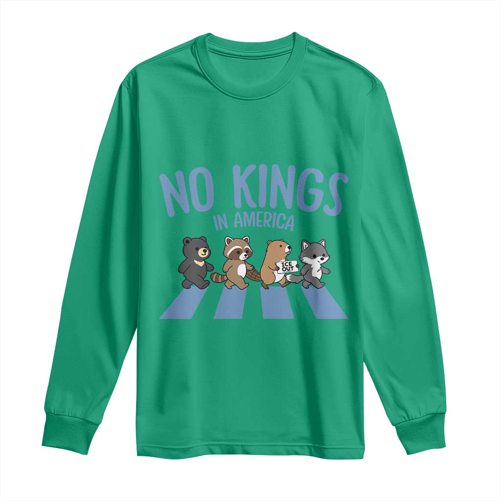 Funny No Kings Cute Forest Animals Long Sleeve Shirt Gift For Animal Lovers TS12 Irish Green Print Your Wear