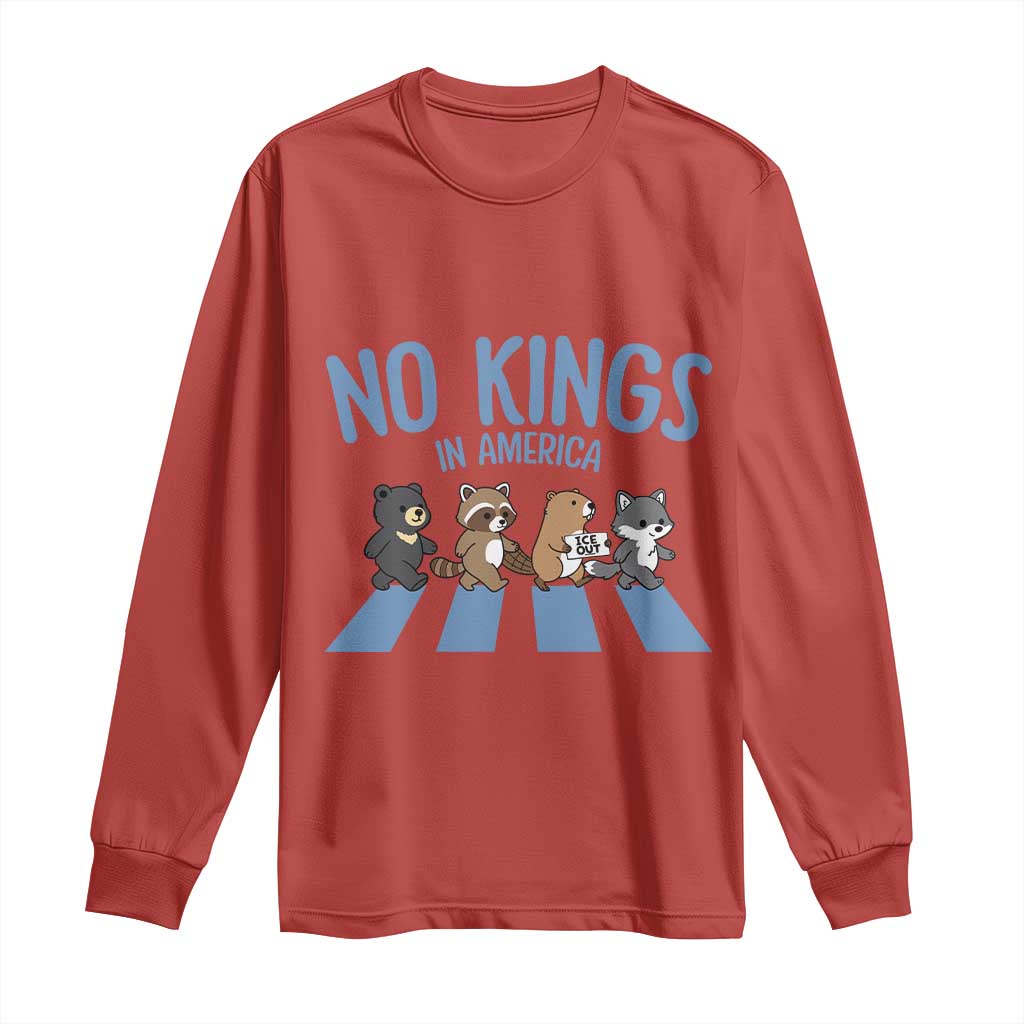 Funny No Kings Cute Forest Animals Long Sleeve Shirt Gift For Animal Lovers TS12 Red Print Your Wear