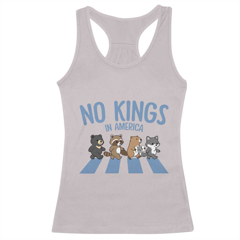 Funny No Kings Cute Forest Animals Racerback Tank Top Gift For Animal Lovers TS12 Ice Gray Print Your Wear