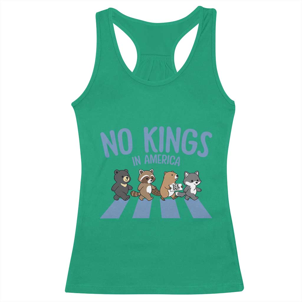 Funny No Kings Cute Forest Animals Racerback Tank Top Gift For Animal Lovers TS12 Irish Green Print Your Wear