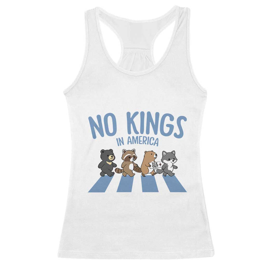 Funny No Kings Cute Forest Animals Racerback Tank Top Gift For Animal Lovers TS12 White Print Your Wear