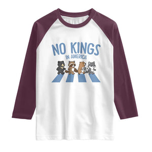 Funny No Kings Cute Forest Animals Raglan Shirt Gift For Animal Lovers TS12 White Maroon Print Your Wear