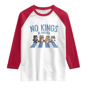 Funny No Kings Cute Forest Animals Raglan Shirt Gift For Animal Lovers TS12 White Red Print Your Wear