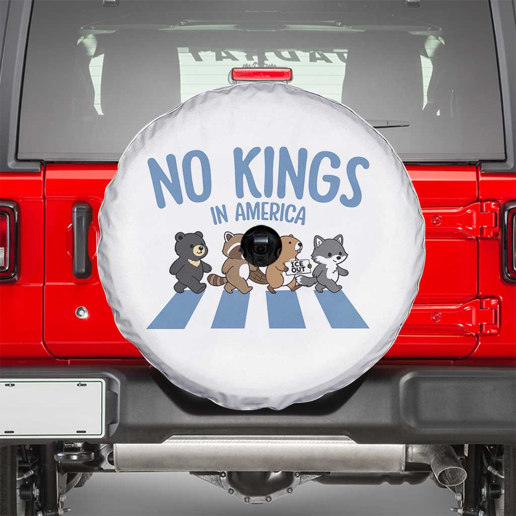 Funny No Kings Cute Forest Animals Spare Tire Cover Gift For Animal Lovers TS12 White Print Your Wear