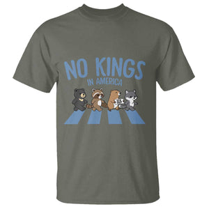 Funny No Kings Cute Forest Animals T Shirt Gift For Animal Lovers TS12 Military Green Print Your Wear