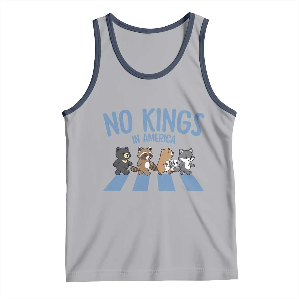 Funny No Kings Cute Forest Animals Tank Top Gift For Animal Lovers TS12 Athletic Heather Navy Print Your Wear