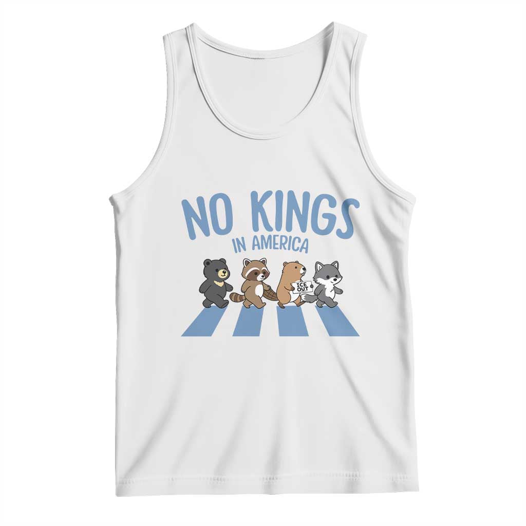 Funny No Kings Cute Forest Animals Tank Top Gift For Animal Lovers TS12 White Print Your Wear