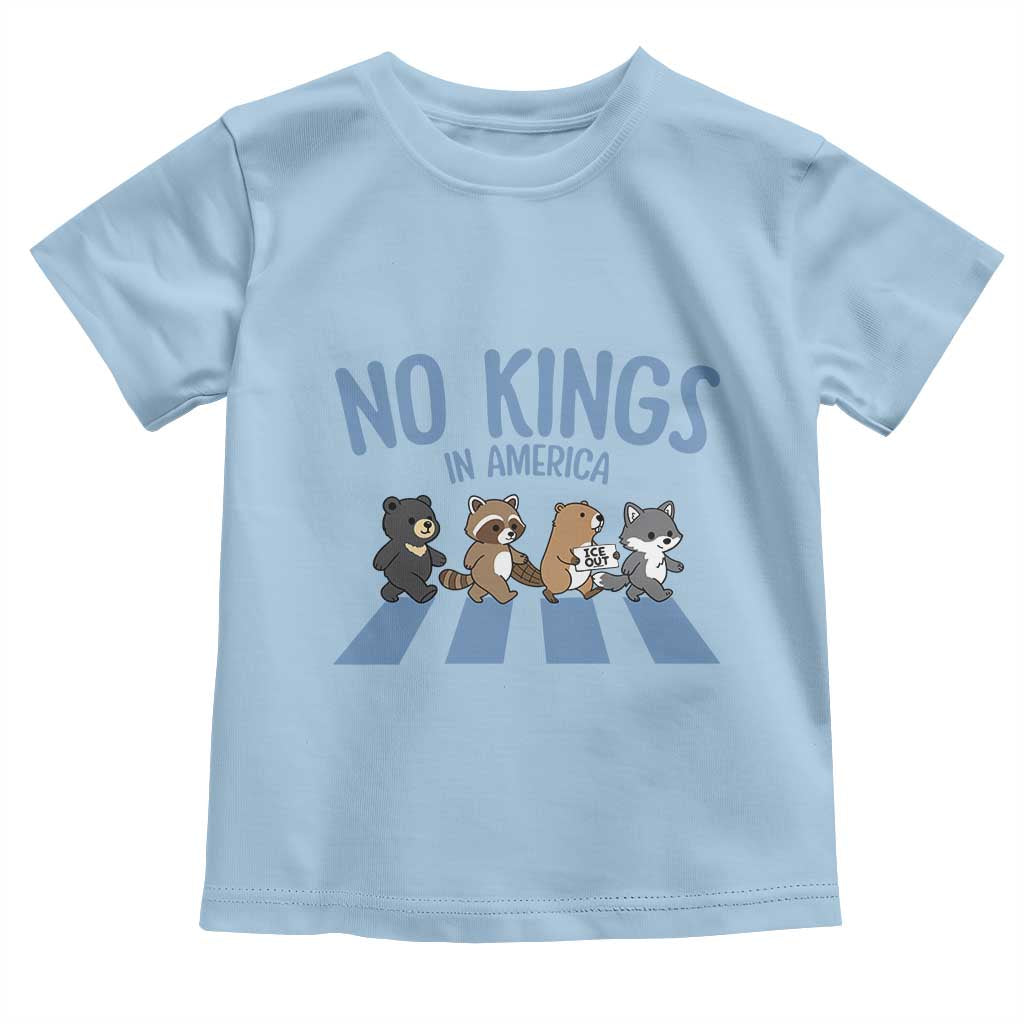 Funny No Kings Cute Forest Animals Toddler T Shirt Gift For Animal Lovers TS12 Light Blue Print Your Wear