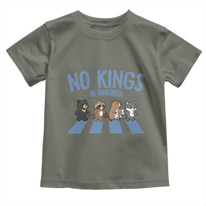 Funny No Kings Cute Forest Animals Toddler T Shirt Gift For Animal Lovers TS12 Military Green Print Your Wear
