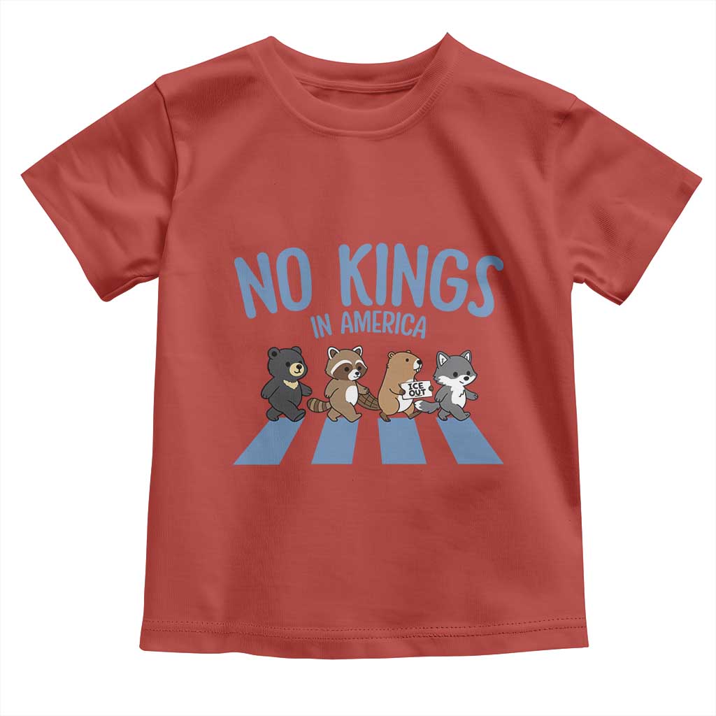 Funny No Kings Cute Forest Animals Toddler T Shirt Gift For Animal Lovers TS12 Red Print Your Wear