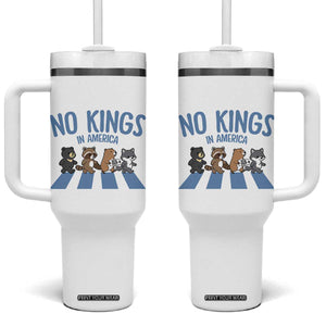 Funny No Kings Cute Forest Animals Tumbler With Handle Gift For Animal Lovers TS12 One Size: 40 oz White Print Your Wear