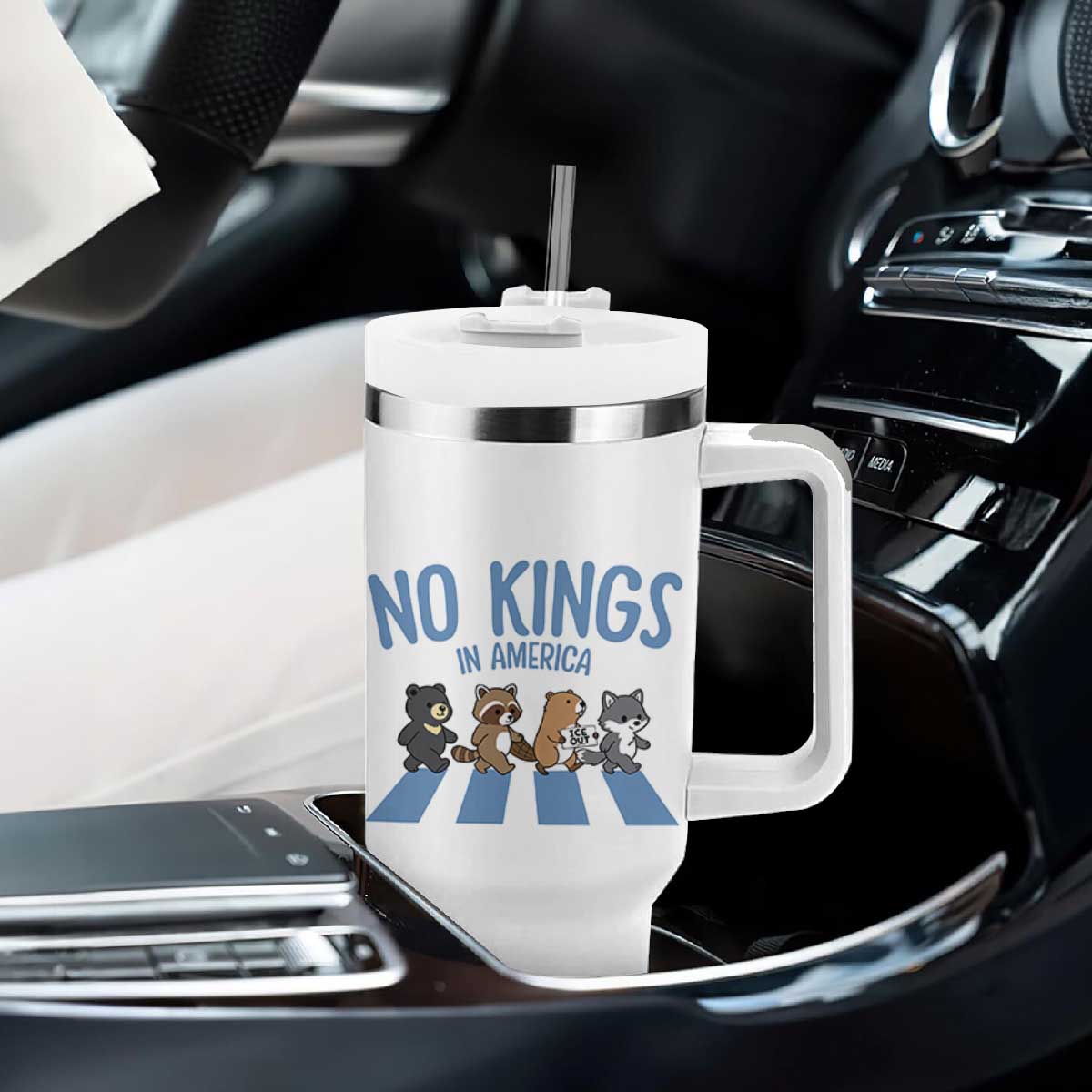 Funny No Kings Cute Forest Animals Tumbler With Handle Gift For Animal Lovers TS12 Print Your Wear