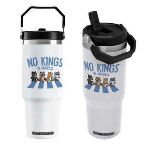 Funny No Kings Cute Forest Animals Flip Straw Tumbler Gift For Animal Lovers TS12 One Size: 30 oz White Print Your Wear