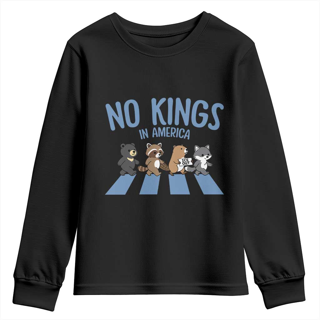Funny No Kings Cute Forest Animals Youth Sweatshirt Gift For Animal Lovers TS12 Black Print Your Wear
