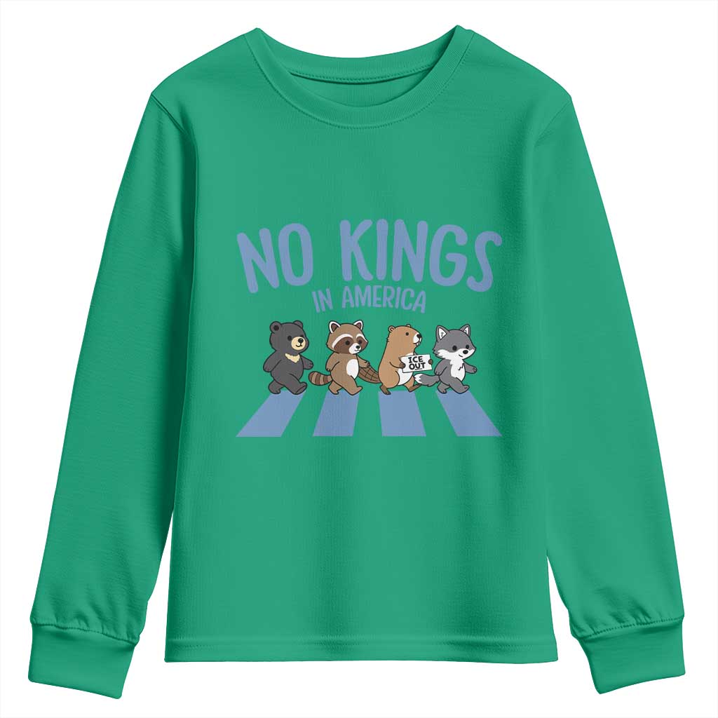 Funny No Kings Cute Forest Animals Youth Sweatshirt Gift For Animal Lovers TS12 Irish Green Print Your Wear