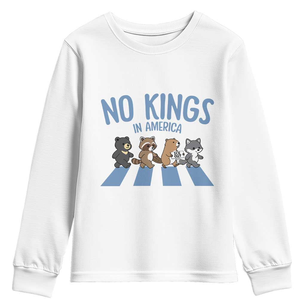 Funny No Kings Cute Forest Animals Youth Sweatshirt Gift For Animal Lovers TS12 White Print Your Wear