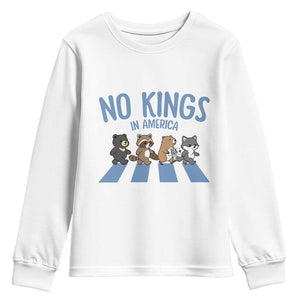 Funny No Kings Cute Forest Animals Youth Sweatshirt Gift For Animal Lovers TS12 White Print Your Wear
