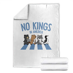 Funny Political No Kings In America Throw Blanket Gift For Animal Lovers TS12 White Print Your Wear