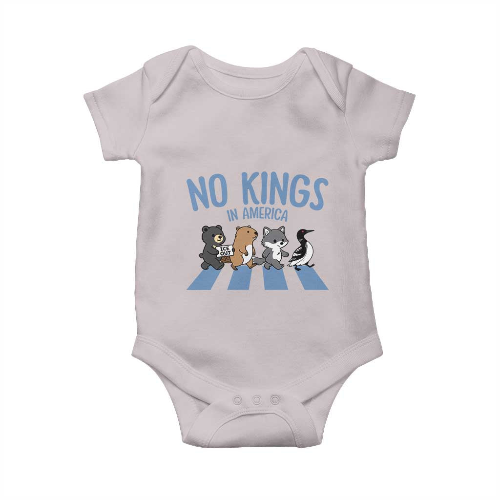 Funny Political No Kings In America Baby Onesie Gift For Animal Lovers TS12 Ice Gray Print Your Wear