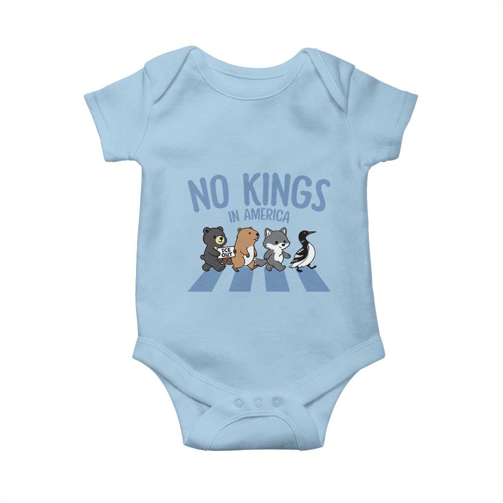 Funny Political No Kings In America Baby Onesie Gift For Animal Lovers TS12 Light Blue Print Your Wear
