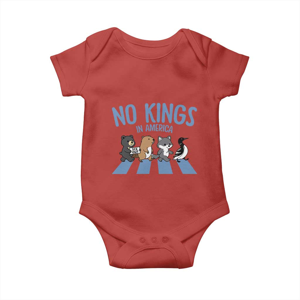 Funny Political No Kings In America Baby Onesie Gift For Animal Lovers TS12 Red Print Your Wear