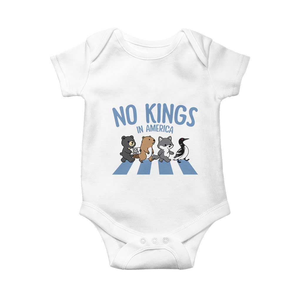 Funny Political No Kings In America Baby Onesie Gift For Animal Lovers TS12 White Print Your Wear