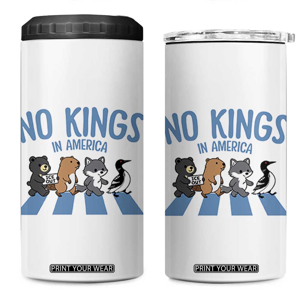 Funny Political No Kings In America 4 in 1 Can Cooler Tumbler Gift For Animal Lovers TS12 One Size: 16 oz White Print Your Wear