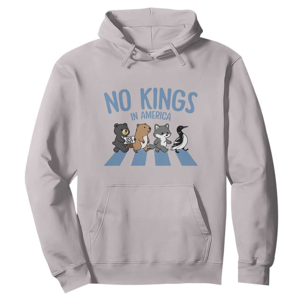 Funny Political No Kings In America Hoodie Gift For Animal Lovers TS12 Ice Gray Print Your Wear