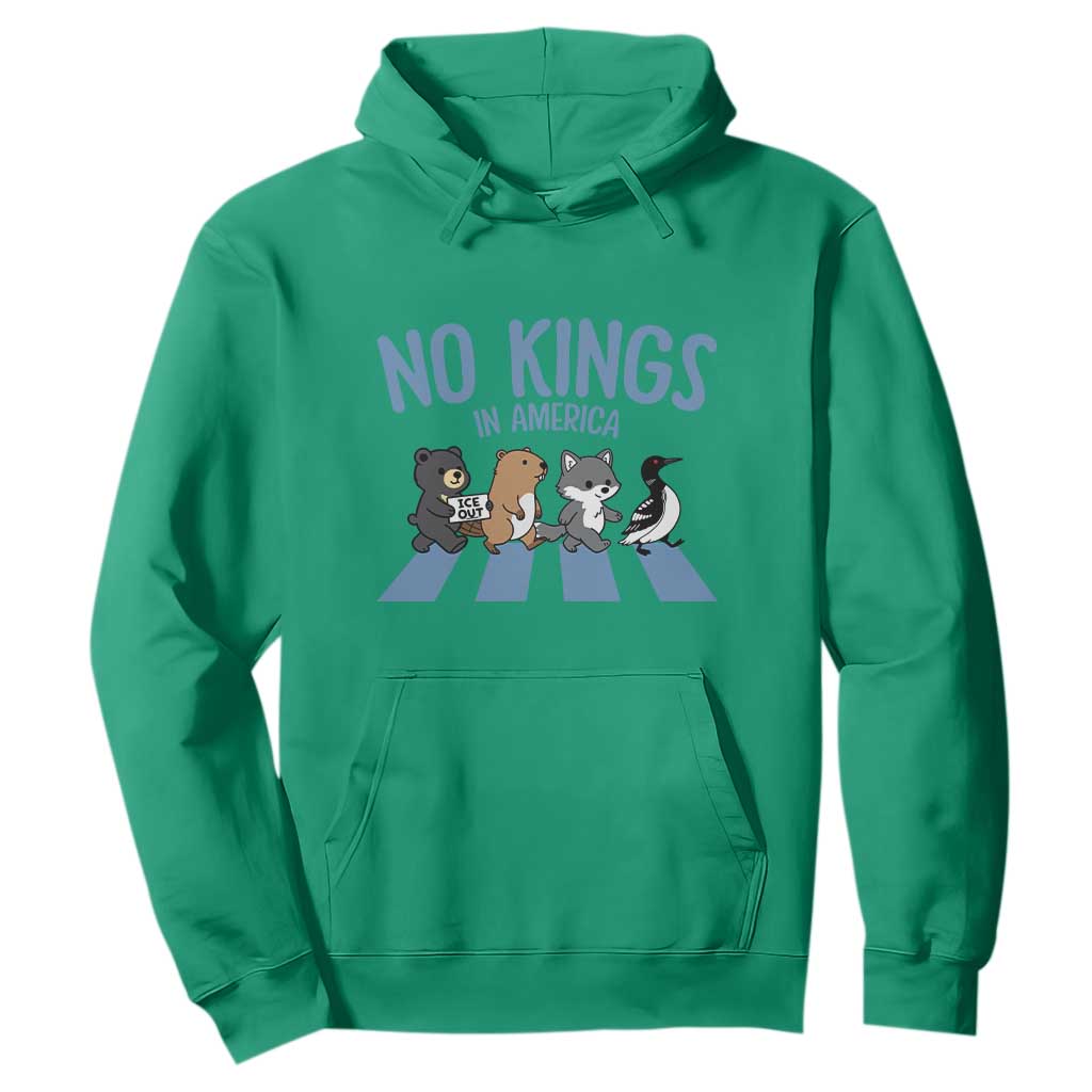 Funny Political No Kings In America Hoodie Gift For Animal Lovers TS12 Irish Green Print Your Wear