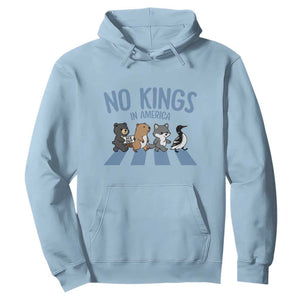 Funny Political No Kings In America Hoodie Gift For Animal Lovers TS12 Light Blue Print Your Wear