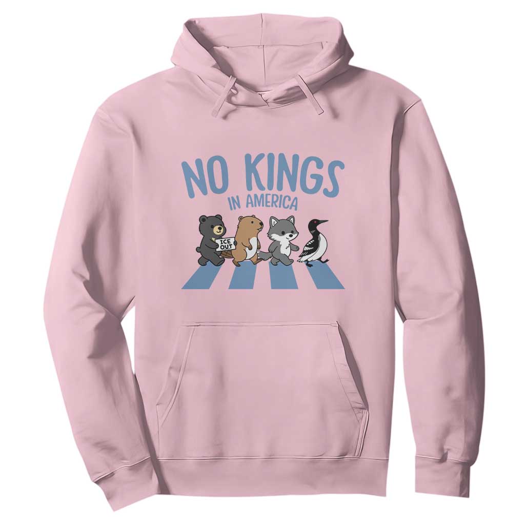 Funny Political No Kings In America Hoodie Gift For Animal Lovers TS12 Light Pink Print Your Wear