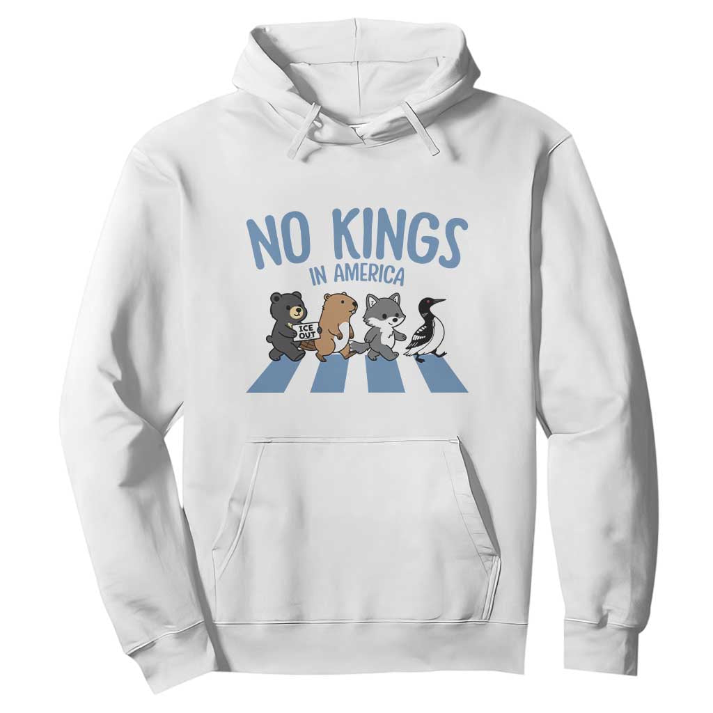 Funny Political No Kings In America Hoodie Gift For Animal Lovers TS12 White Print Your Wear