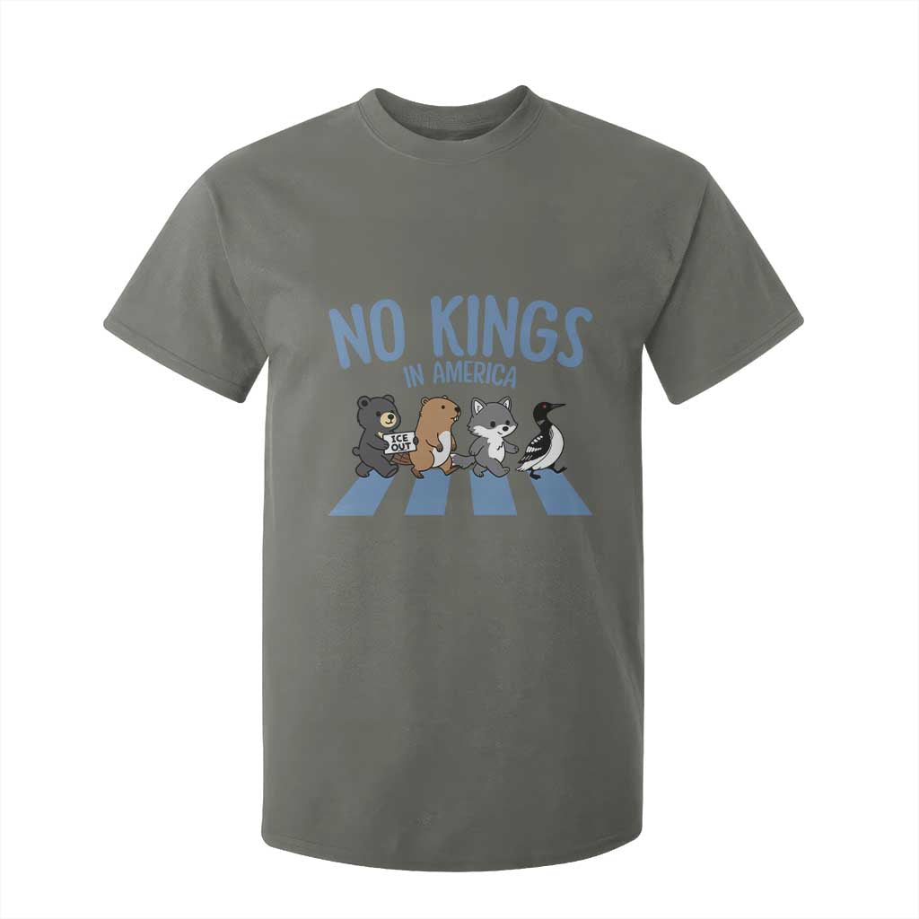 Funny Political No Kings In America T Shirt For Kid Gift For Animal Lovers TS12 Military Green Print Your Wear