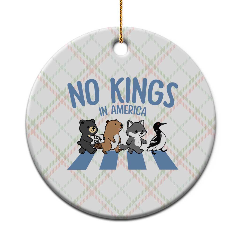 Funny Political No Kings In America Ceramic Ornament Gift For Animal Lovers TS12 1pc Christmas Plaid Print Your Wear
