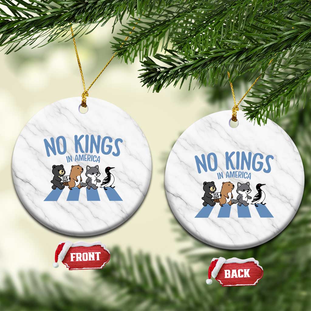 Funny Political No Kings In America Ceramic Ornament Gift For Animal Lovers TS12 1pc White Marble Print Your Wear