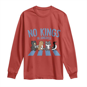 Funny Political No Kings In America Long Sleeve Shirt Gift For Animal Lovers TS12 Red Print Your Wear
