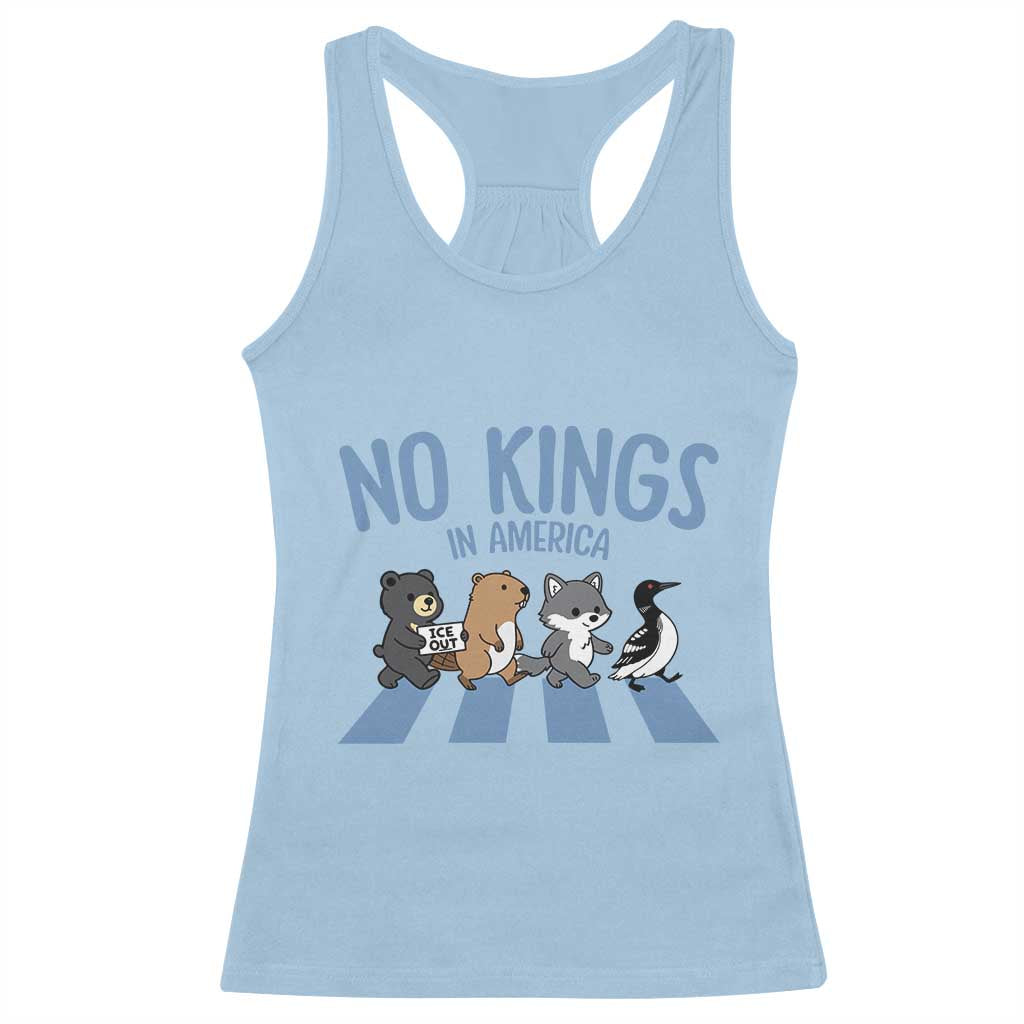 Funny Political No Kings In America Racerback Tank Top Gift For Animal Lovers TS12 Light Blue Print Your Wear