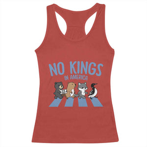 Funny Political No Kings In America Racerback Tank Top Gift For Animal Lovers TS12 Red Print Your Wear