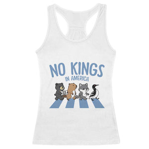 Funny Political No Kings In America Racerback Tank Top Gift For Animal Lovers TS12 White Print Your Wear