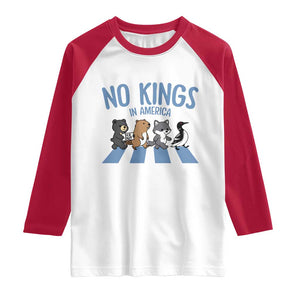 Funny Political No Kings In America Raglan Shirt Gift For Animal Lovers TS12 White Red Print Your Wear
