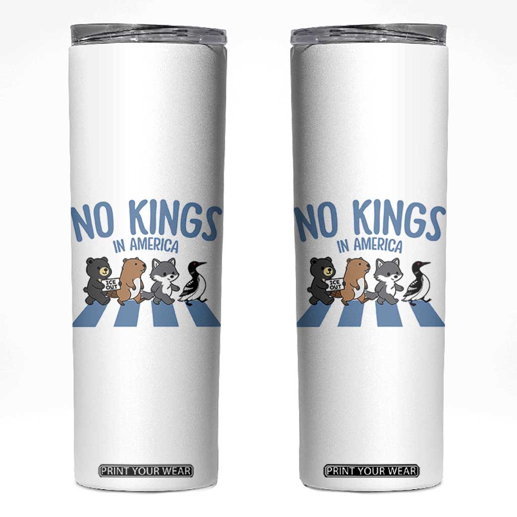 Funny Political No Kings In America Skinny Tumbler Gift For Animal Lovers TS12 White Print Your Wear