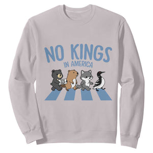 Funny Political No Kings In America Sweatshirt Gift For Animal Lovers TS12 Ice Gray Print Your Wear