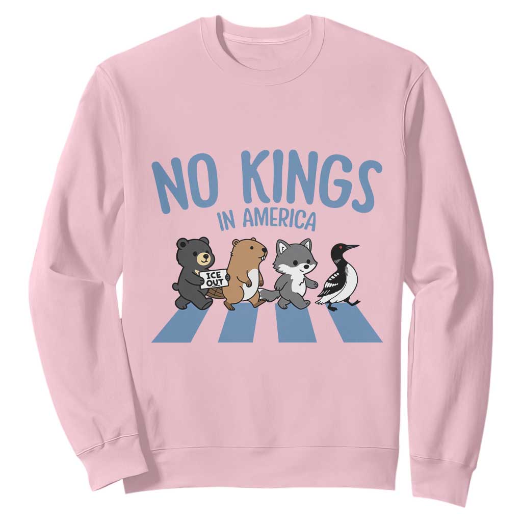 Funny Political No Kings In America Sweatshirt Gift For Animal Lovers TS12 Light Pink Print Your Wear