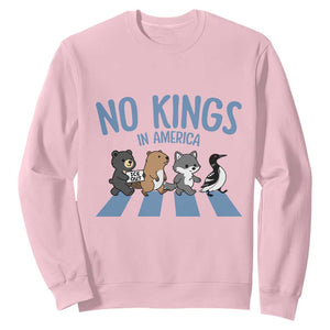 Funny Political No Kings In America Sweatshirt Gift For Animal Lovers TS12 Light Pink Print Your Wear