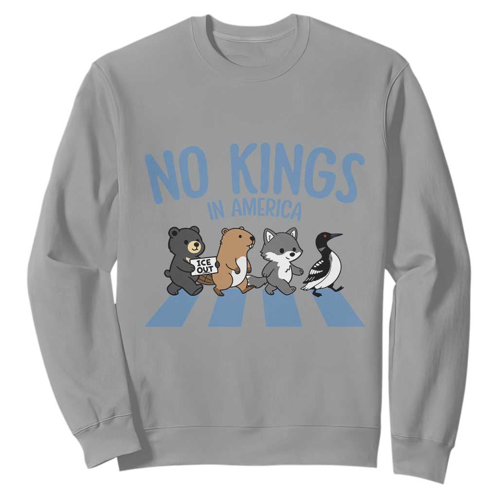 Funny Political No Kings In America Sweatshirt Gift For Animal Lovers TS12 Sport Gray Print Your Wear