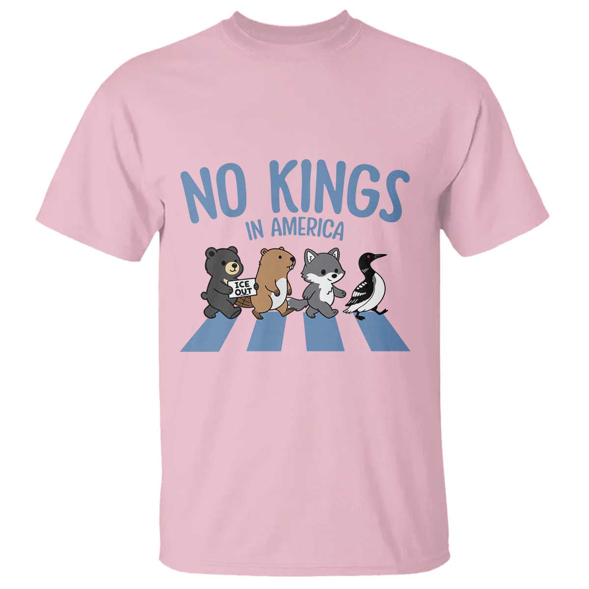 Funny Political No Kings In America T Shirt Gift For Animal Lovers TS12 Light Pink Print Your Wear