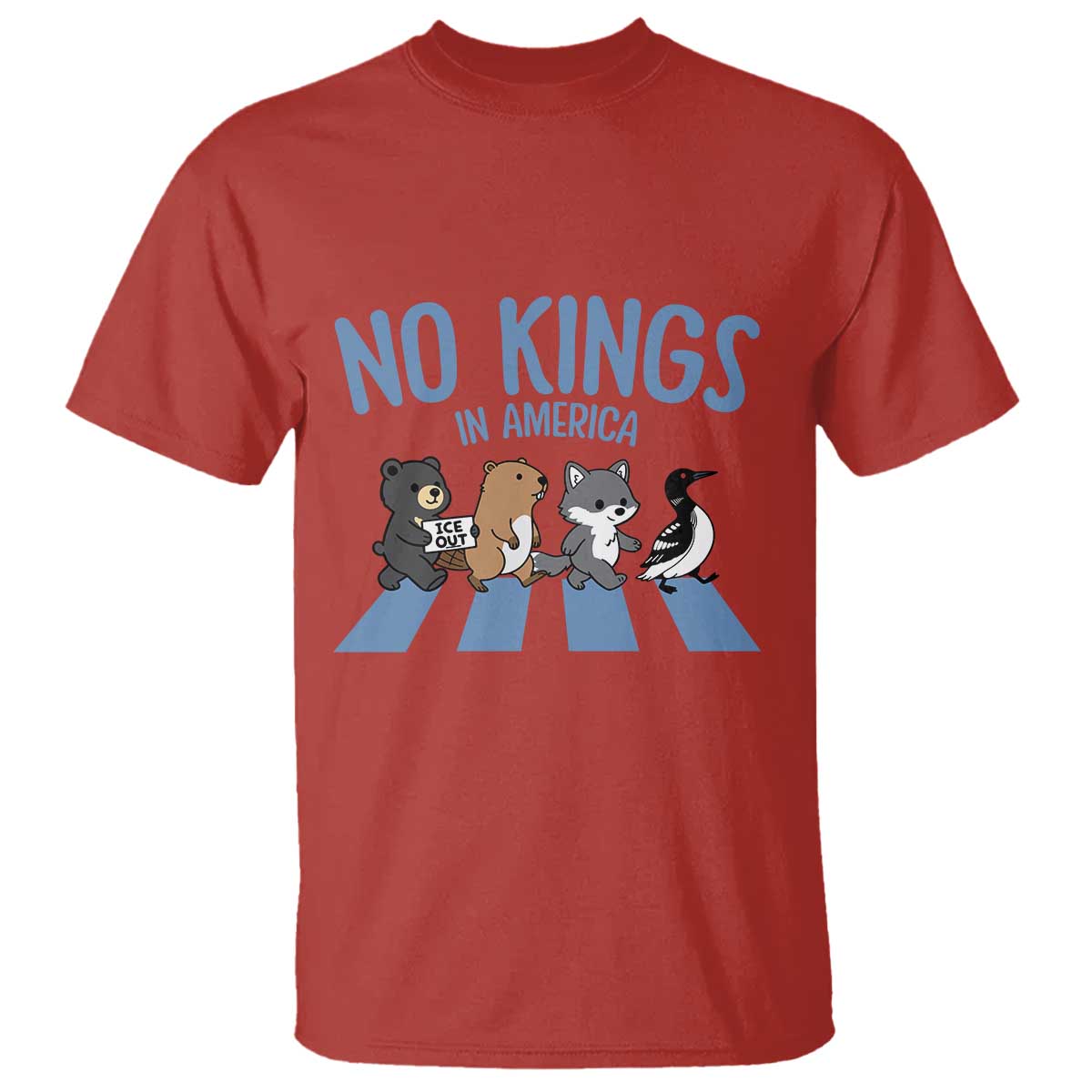 Funny Political No Kings In America T Shirt Gift For Animal Lovers TS12 Red Print Your Wear