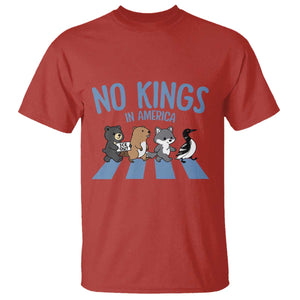 Funny Political No Kings In America T Shirt Gift For Animal Lovers TS12 Red Print Your Wear