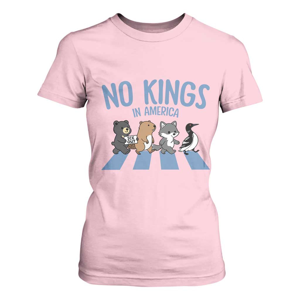 Funny Political No Kings In America T Shirt For Women Gift For Animal Lovers TS12 Light Pink Print Your Wear