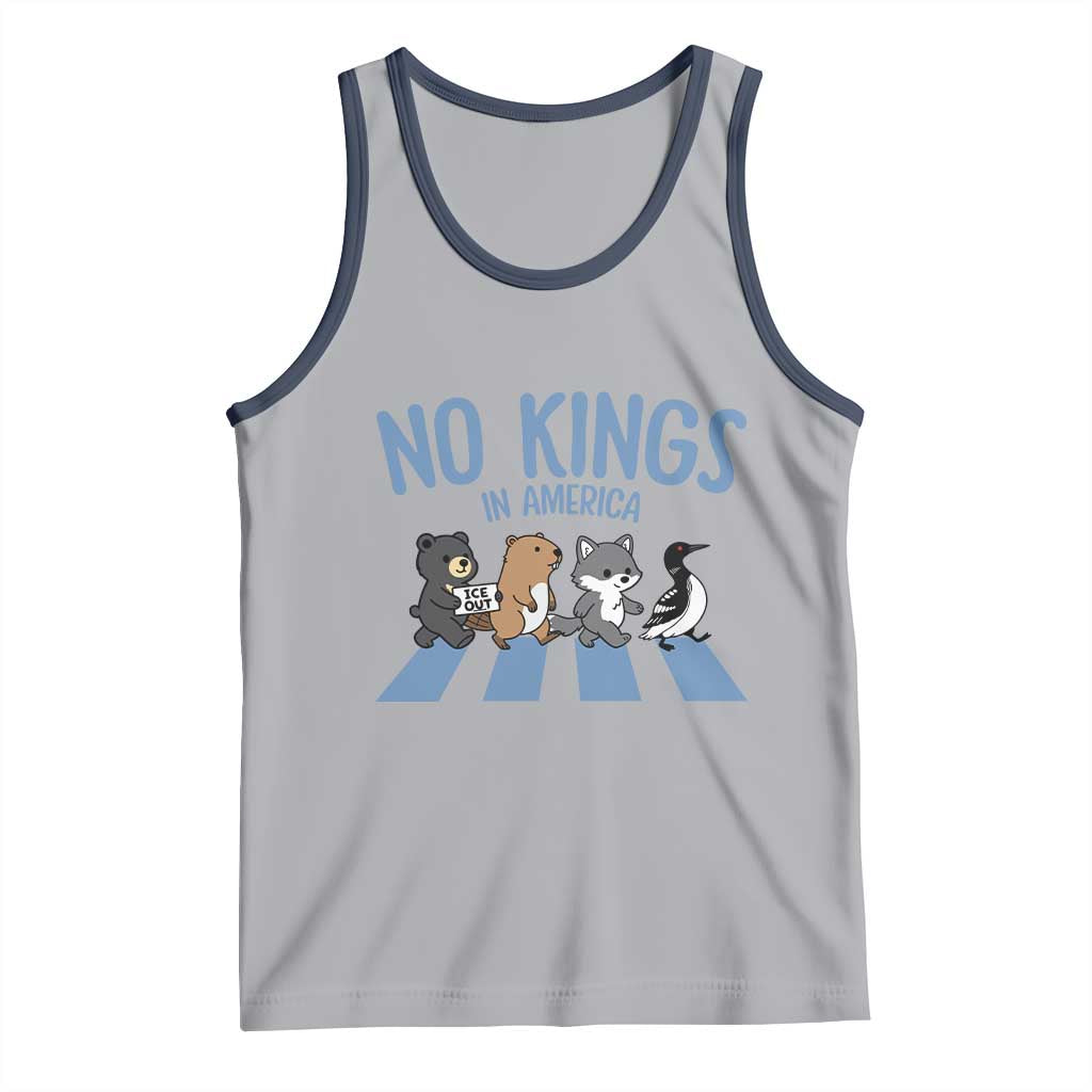 Funny Political No Kings In America Tank Top Gift For Animal Lovers TS12 Athletic Heather Navy Print Your Wear